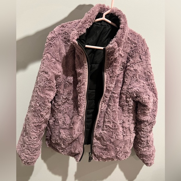 The North Face Reversible Mossbud Jacket - Grey/Purple 6 - Picture 3 of 6